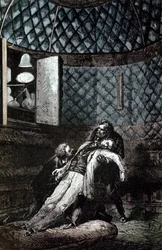 Illustration fra Fra Jorden til Månen af ​​Jules Verne, 1865