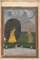 Illustration fra en Ragamala Series Garland of Musical Modes, slutningen af det 18. århundrede.