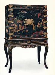 Indridset lakeret kabinet, c1680, 1910.