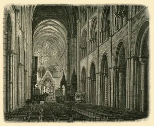 Interiør af Chichester Cathedral, Looking East, 1898.