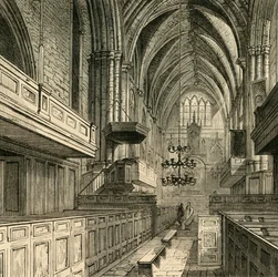 Interiør af Sankt Frelsers Kirke, c1878.