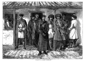 Interiør af en russisk vagtbygning, Krimkrigen, 1855