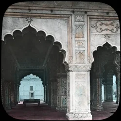 Interiør af Diwan-i-Khas, Red Fort, Delhi, Indien, slutningen af det 19. eller begyndelsen af det 20. århundrede