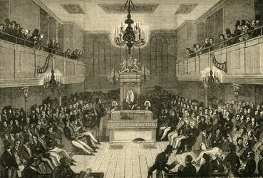 Interiør af Underhuset, 1834, 1881.