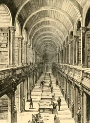 Interiør af biblioteket, Trinity College, 1898.