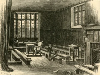 Det gamle Skoleværelses indre, 1898.