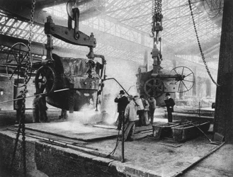 Indvendig udsigt, Krupp værker, Essen, Ruhr, Tyskland, Første Verdenskrig, 1917
