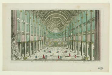 Indvendigt billede af katedralen Notre-Dame de Paris, ca 1770.