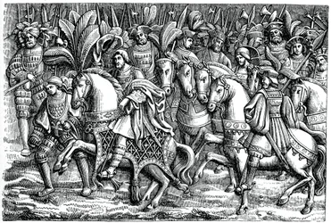 Interview mellem Frans I og Henrik VIII, på Guldklædets mark, 1520, 1870
