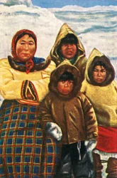 Inuitfolk fra Labrador, det nordlige Canada, c1928.