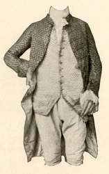 Jakke og vest båret af Robert Livingston fra Clermont Manor, New York, c1720, 1937.