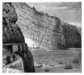 Jacobs Ladder, der fører til Mundens Battery, Jamestown, Saint Helena, c1890