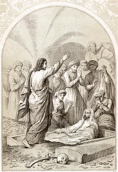 Jesus rejser Lazarus fra graven, c1880