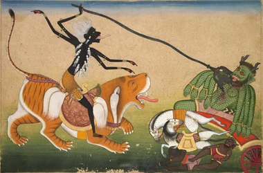 Kali angriber Nisumbha, ca. 1740.
