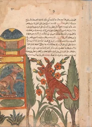 Kalila besøger den fængslede Dimna, Folio fra en Kalila wa Dimna, 1700-tallet.