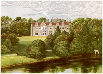 Keele Hall, Staffordshire, hjemsted for familien Sneyd, c1880