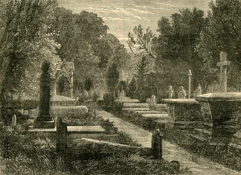 Kensal Green Cemetery, c1876.