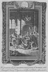 Kong Edmund 1. myrdet af Leolf Røveren, ca. 1787