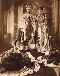 Kong George V og Queen Mary kronede og klædte til Delhi Durbar, 1911 1935.