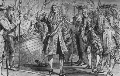 Kong James II. Landgang ved Kinsale, 12. marts 1689, c1880