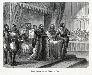 Kong John tegner Magna Carta, 1882