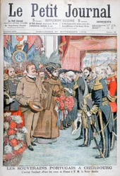 Konge og dronning af Portugal, overrakt med blomster af Admiral Touchard, 1904