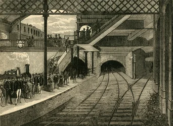 Kings Cross undergrundsstation i 1868, c1876.