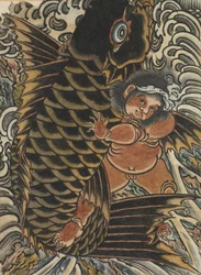 Kintaro med karper, 1800-tallet.