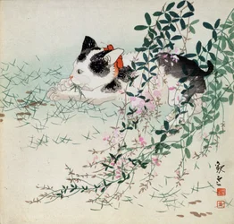 Killing i græs og løvblomster - japansk print