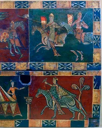 Riddere til hest og konge med falk, 1100-tallet