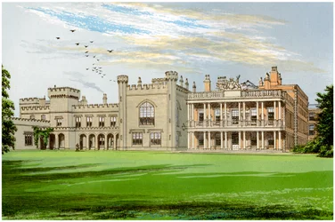 Knowsley Hall, Lancashire, hjemsted for jarlen af Derby, c1880