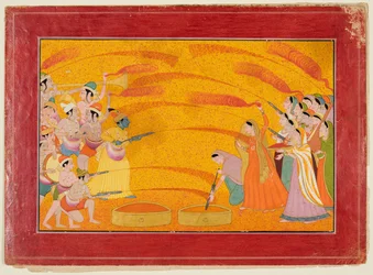 Krishna fejrer Holi, ca. 1770.