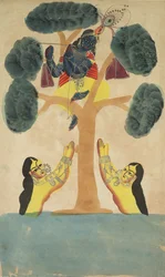 Krishna stjæler Cowgirls Gopis tøj, 1800-tallet.