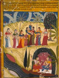 Krishna og Gopis, ca. 1660.