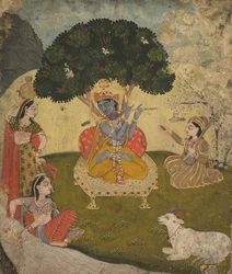 Krishna og Gopis, midten af 1800-tallet.