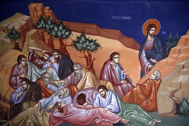 Kykkos kloster, Cypern. Jesus med sine disciple i Getsemani, 20150510, Pedoulas, Cypern