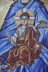 Kykkos kloster, Cypern. Mosaik detalje. Jesus som barn, 20150510, Pedoulas, Cypern