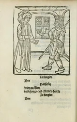 Mester Pathelins farce, ca. 1490.