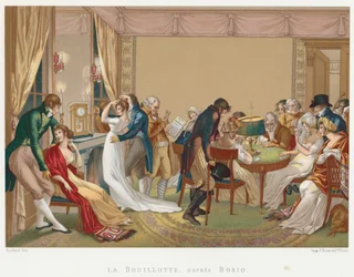 Mine damer og herrer spiller La Bouillotte, Frankrig, c1804-1814