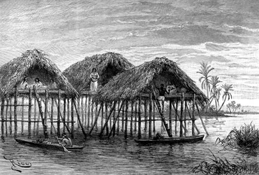 Søboliger i Santa Rosa, nær Maracaibo, Venezuela, 1895