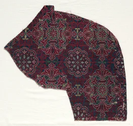 Lampas fragment med blade medaljoner, 1300-1499.