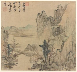 Landskab, Sen Ming eller tidlig Qing-dynasti, 1600-tallet.