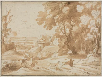 Landskab med ryttere, 1600-tallet.