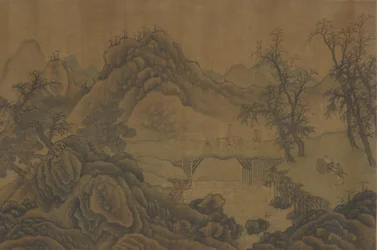 Landskab med rejsende, 1600-tallet.