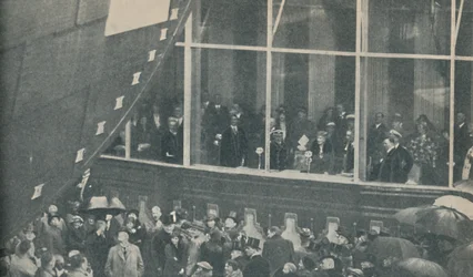 Lancering af gigantisk ny britisk linjefart RMS Queen Mary, 26. september 1934, 1936