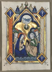 Blad udskåret fra en Psalter: Pinsen, ca. 1260.