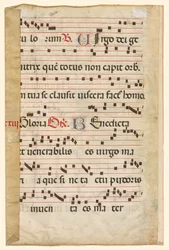 Blad fra en Gradual med musik verso, ca. 1420-1450.