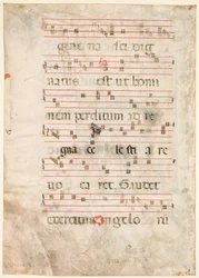 Leaf from an Antiphonary: Musik verso, begyndelsen af 1300-tallet.