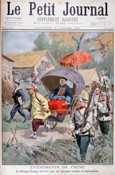 Li Hung-chang eskorteret af russiske og japanske tropper, Kina, 1900