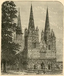 Lichfield Cathedral - Vestfronten, 1898.